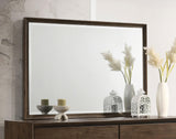 Close-up of Glenwood dresser mirror beveled glass corner