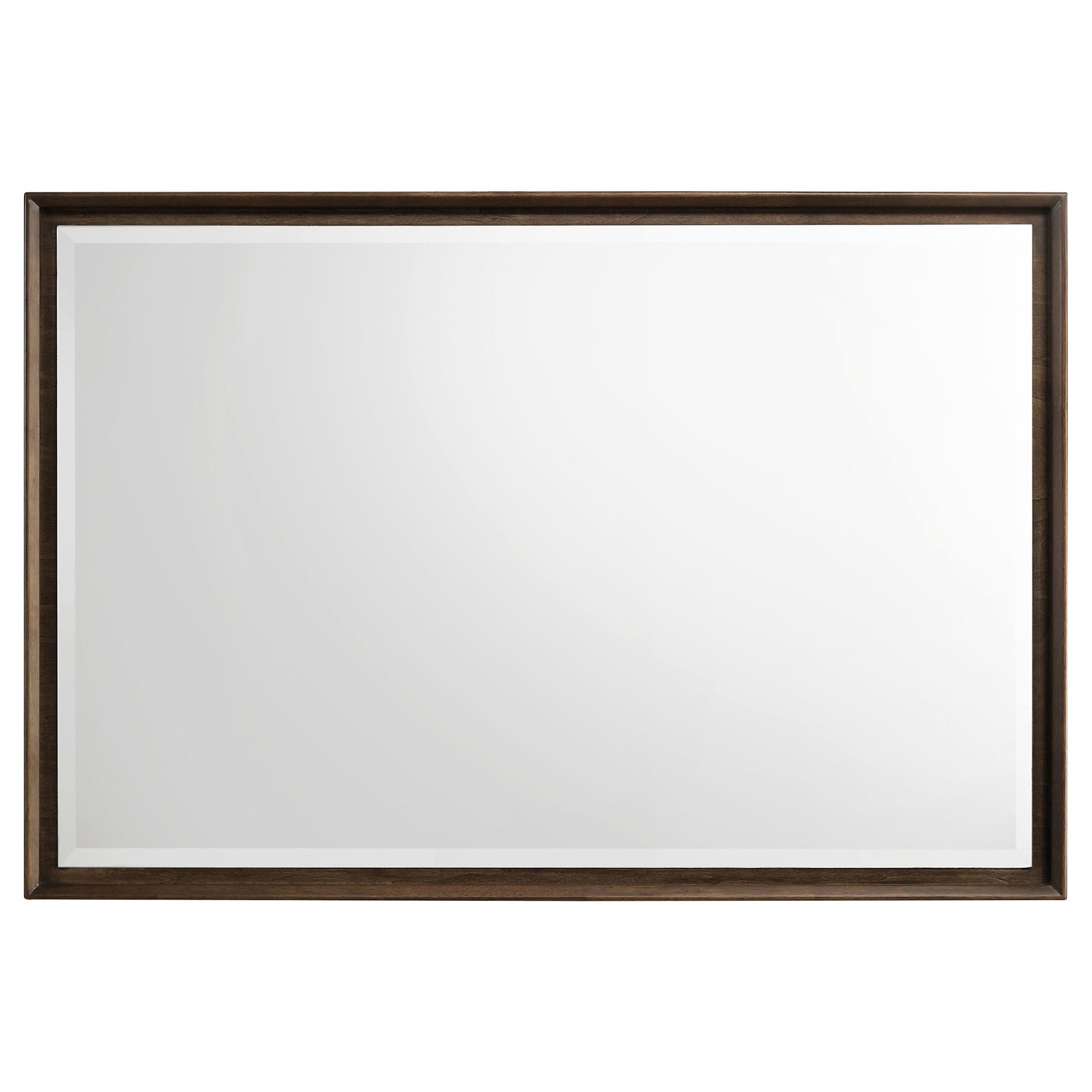 Side view of Glenwood warm brown dresser mirror showing frame depth