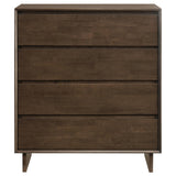 Open drawer showing felt lining in top drawer