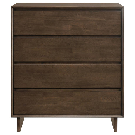 Open drawer showing felt lining in top drawer