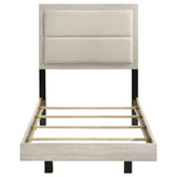 Rustic cream finish detail on wood slats