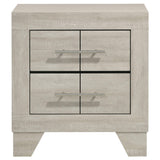Side angle of Trenton rustic cream nightstand