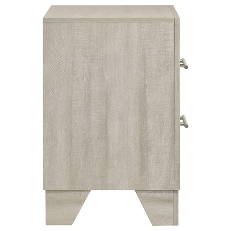 Rustic cream finish texture on nightstand