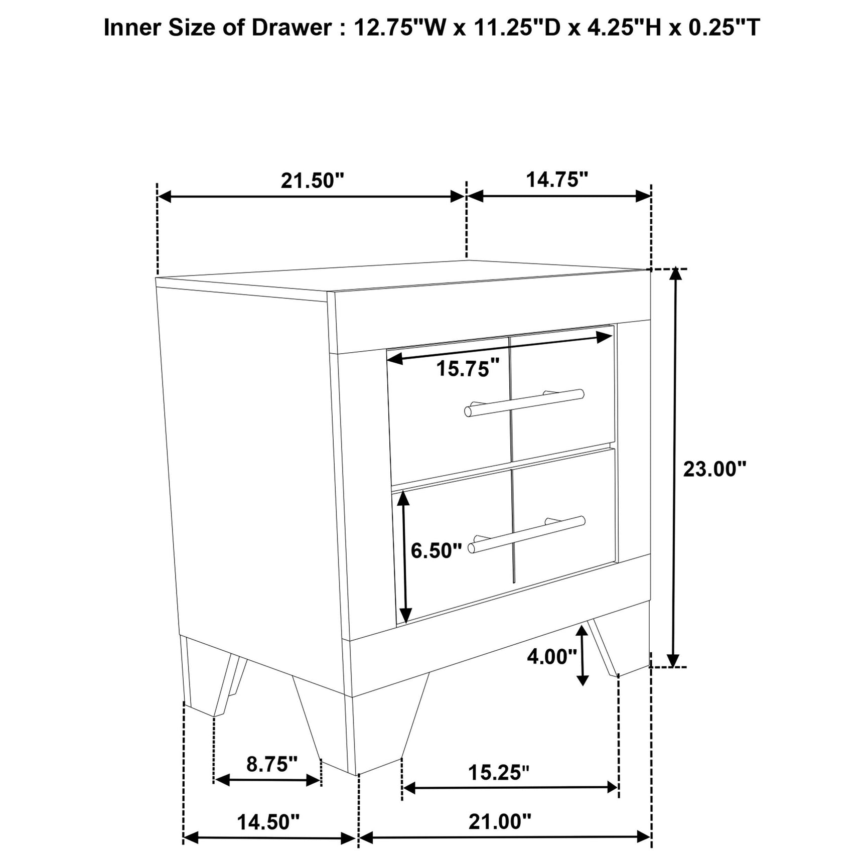 Complete bedroom setup with Trenton nightstand
