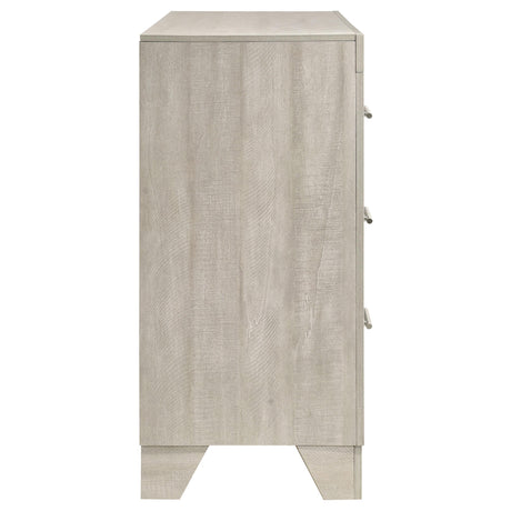 Drawer handle close-up with rustic background