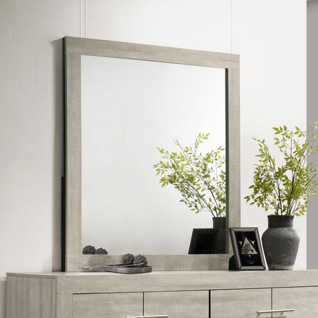 Trenton Dresser Mirror side angle showing frame details