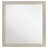 Close-up of rustic cream finish on Trenton dresser mirror frame