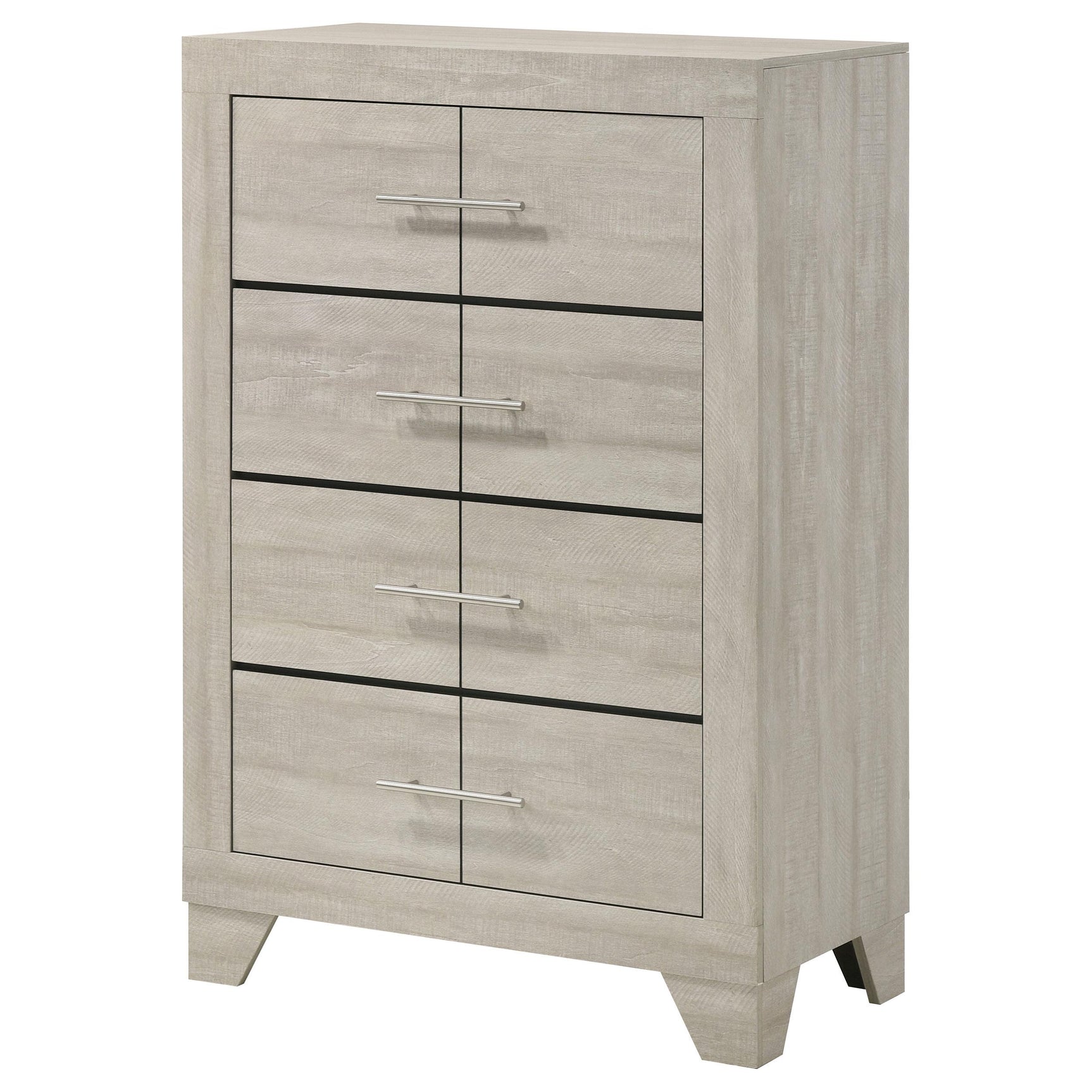 Close-up of polished nickel handles on Trenton chest