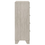 Trenton bedroom chest in styled contemporary bedroom