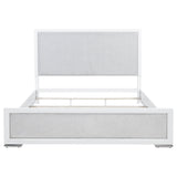Back view of Gracemont king bed highlighting solid rubberwood frame