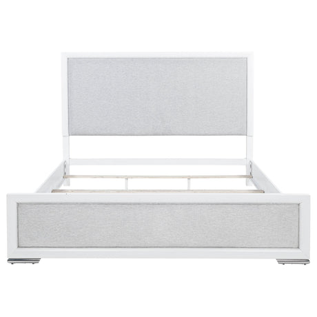 Back view of Gracemont king bed highlighting solid rubberwood frame
