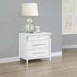 Gracemont nightstand side angle showing metal accents