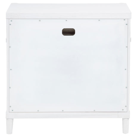 Gracemont white 3-drawer bedroom nightstand front view