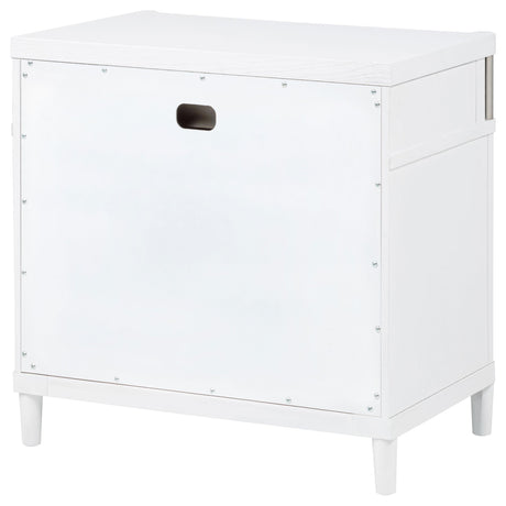 Gracemont white 3-drawer bedroom nightstand front view