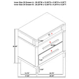 Gracemont 3-drawer Bedroom Nightstand Bedside Table White