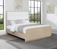 Ladera bed cream boucle upholstered headboard close-up
