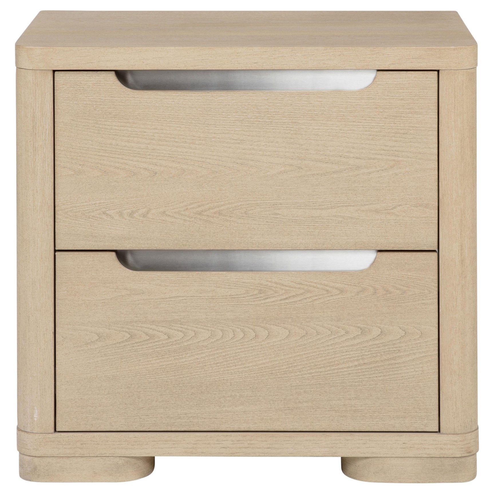 Close-up of top drawer with gray felt lining