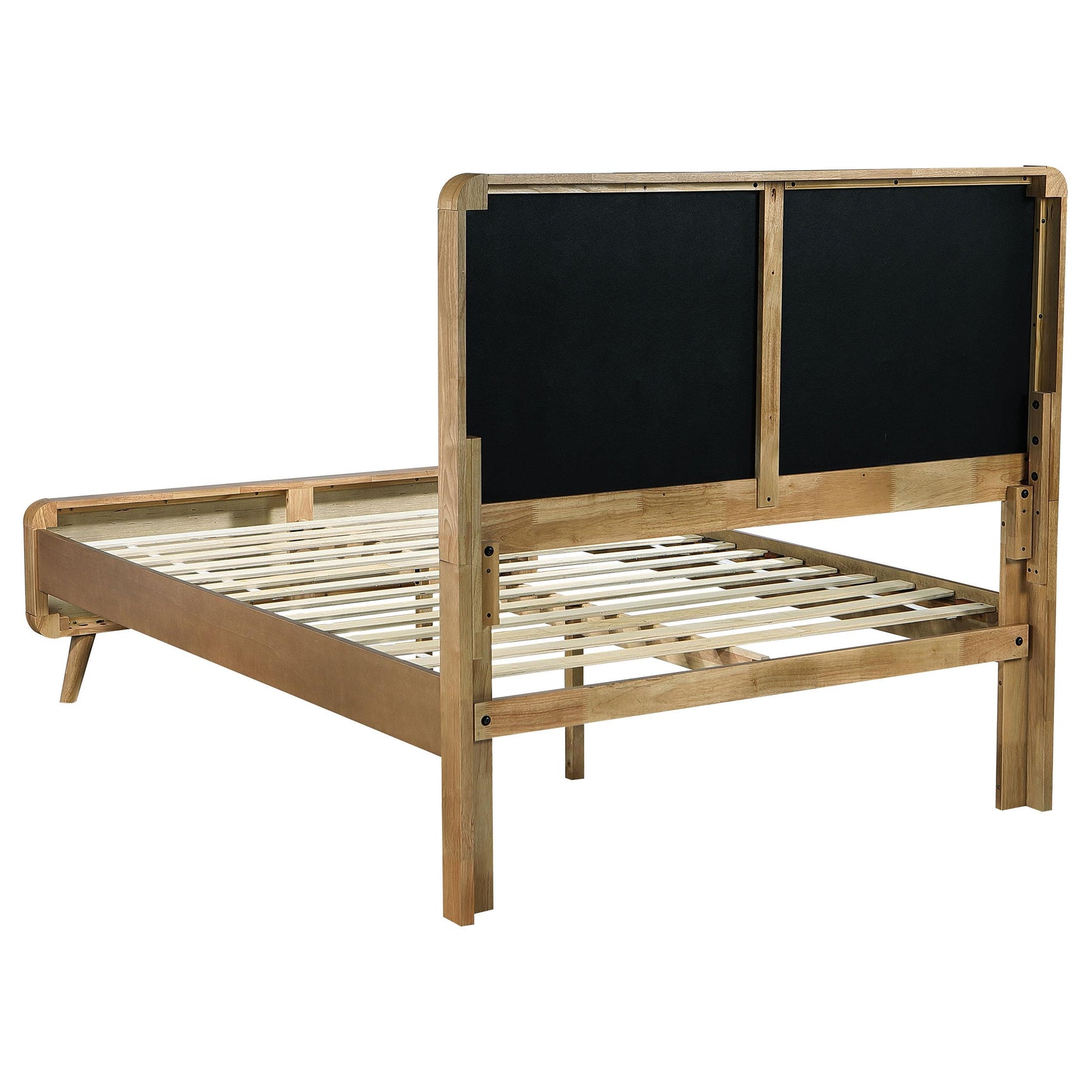 Bed frame elevated view showing slats