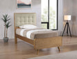 Robyn Platform Bed side view showing tapered legs