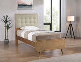 Robyn Platform Bed side view showing tapered legs