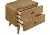 Nightstand assembled with plastic glide levelers