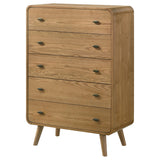 Close-up of felt-lined top drawer interior