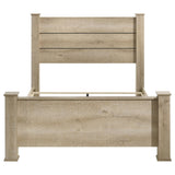 Close-up of wood grain and finish on bed frame