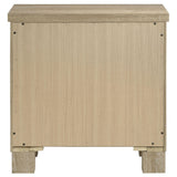 Nightstand in bedroom setting with lamp on top