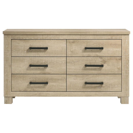 Oakglen dresser side view showing wood grain