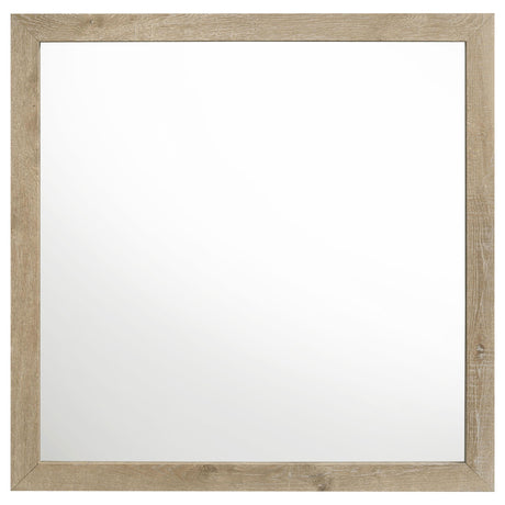 Close-up of Oakglen mirror frame texture in weathered oak