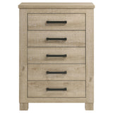 Oakglen 5-drawer chest side angle