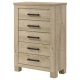 Top view of Oakglen chest showing weathered oak finish