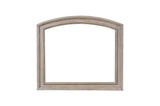 Bethel Gray bedroom set with bed, dresser, and mirror