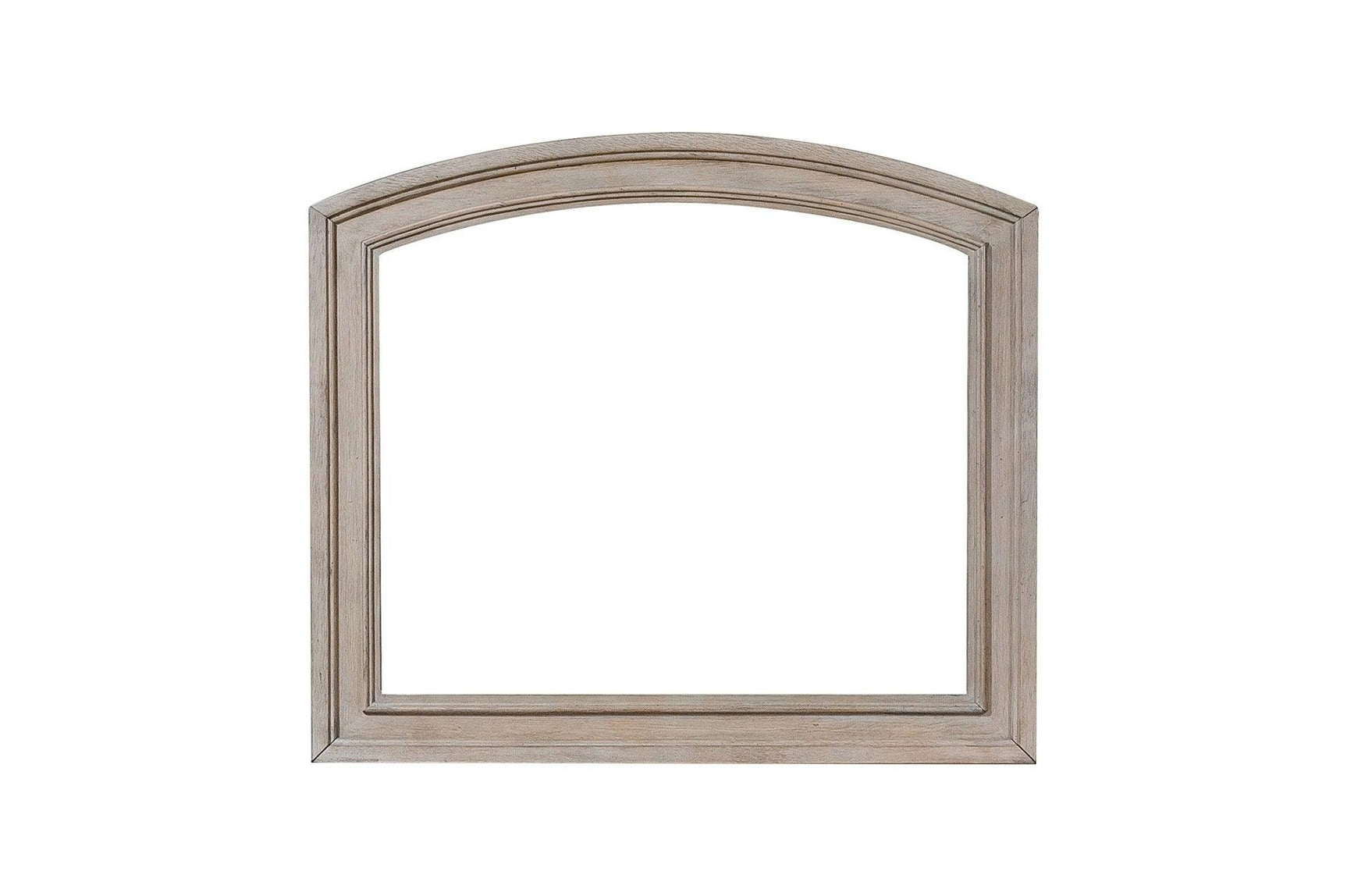 Bethel Gray bedroom set with bed, dresser, and mirror