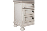 Bed molding detail on Bethel Antique White Set