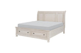 Bedroom angle view of Bethel Antique White Sleigh Storage Bedroom Set