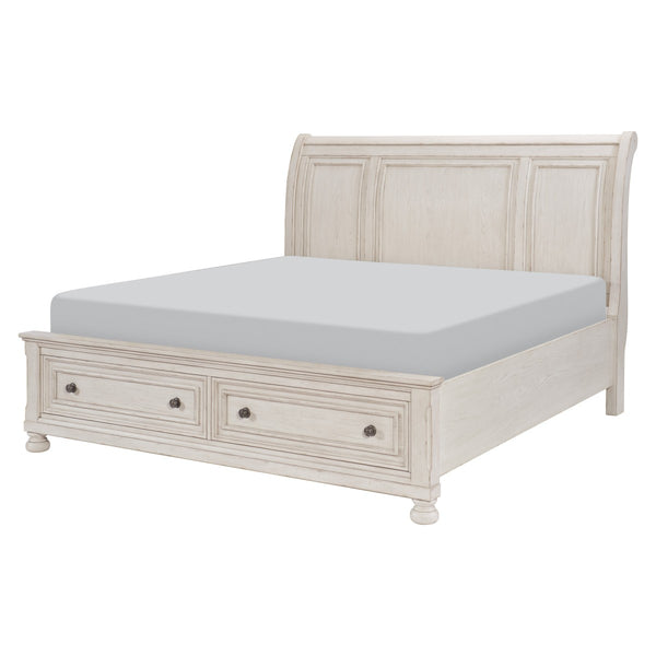 Bethel King Platform Bed angled view showing headboard and footboard