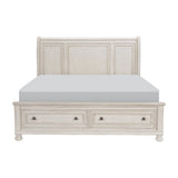 Bethel Antique White King Platform Bed front view