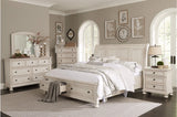 Bethel Antique White Sleigh Storage Bedroom Set bed front view