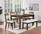 Avasa Dark Brown Dining Room Set in room setting showing full dining area