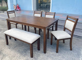 Close-up detail of Avasa Dark Brown Dining Room Set wood finish