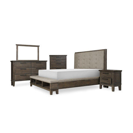 Nightstand with drawer and gray finish from bedroom set