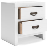 Binterglen White Nightstand — angled view