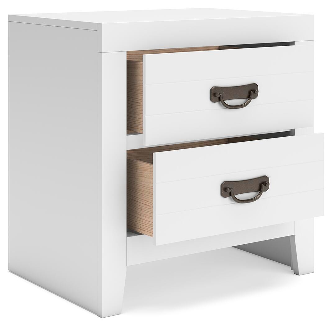 Binterglen White Nightstand — angled view