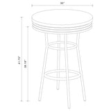 Pair of retro swivel bar stools upholstered in white leatherette