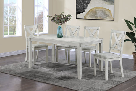 Clara Driftwood Fabric Rectangular 5-Piece Dining Room Set