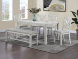 Clara Driftwood Fabric Rectangular 5-Piece Dining Room Set