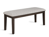Detail view of bench in Wagner dining room set