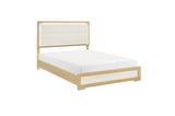 side profile of bed in natural finish
