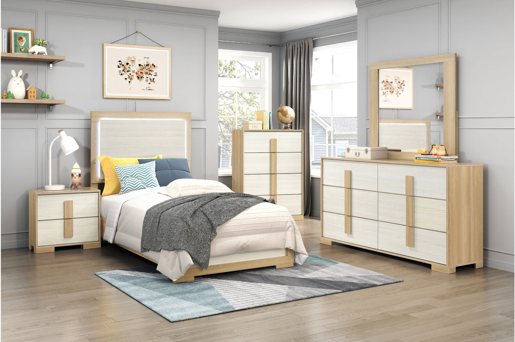 bed side view showing panel design